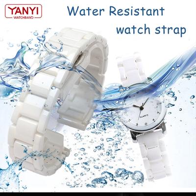 Керамический браслет для часов 14 мм, 15, 16, 17, 18, 19, 20, 21 мм, 22 мм, белый, черный ремешок, ремешок для наручных часов, не выцветает, водостойкий