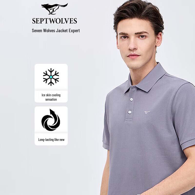 SEPTWOLVES Мужская футболка-поло с коротким рукавом из высококачественного хлопка