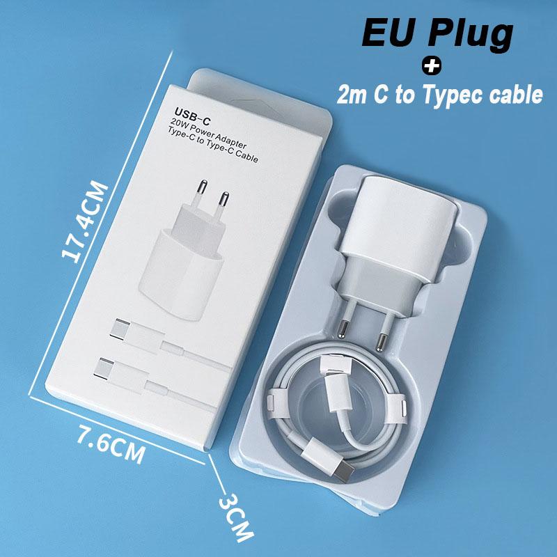 Быстрое зарядное устройство PD 20 Вт для iPhone 15 Xs Xr Pro Max 8, адаптер USB C, дорожное зарядное устройство с вилкой ЕС, США и Великобритании QC3.0 для Android