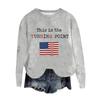 Women's Fashion Round Neck Pullover Top Long Sleeve Tee Printed Sweatshirt