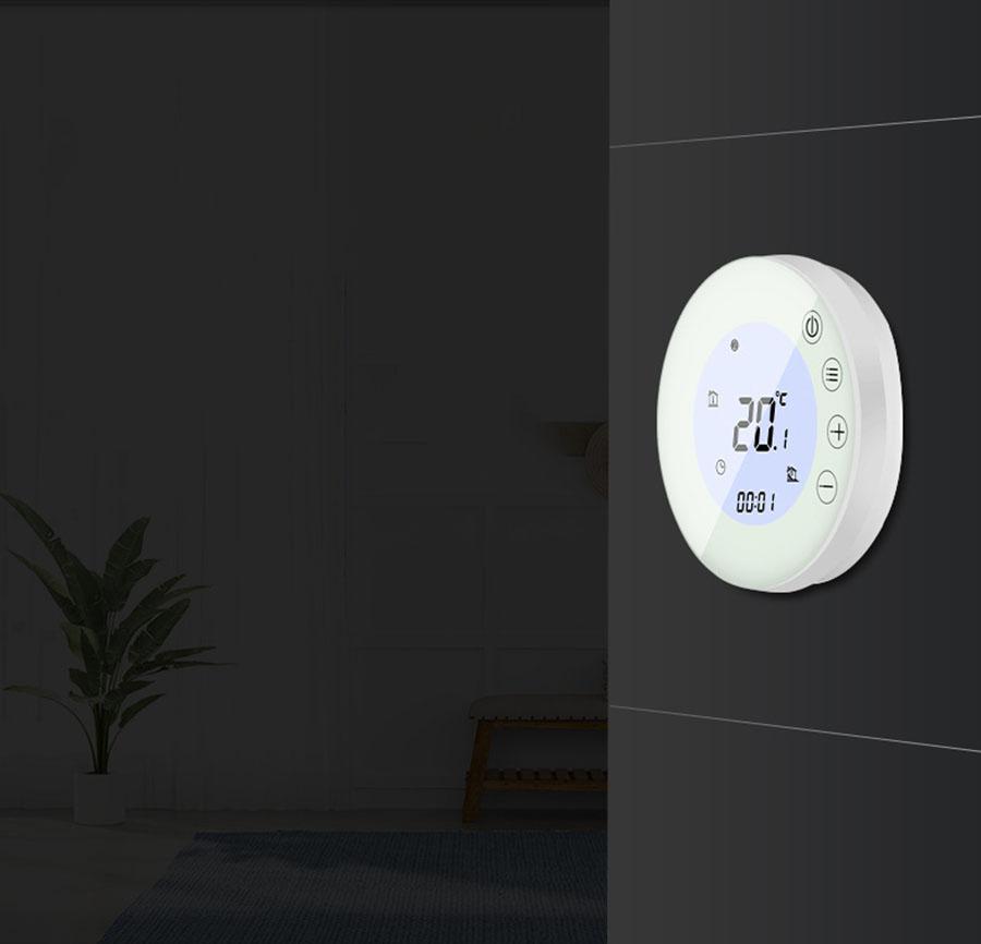 Термостат с ЖК-дисплеем, сенсорными кнопками и электрическим нагревом