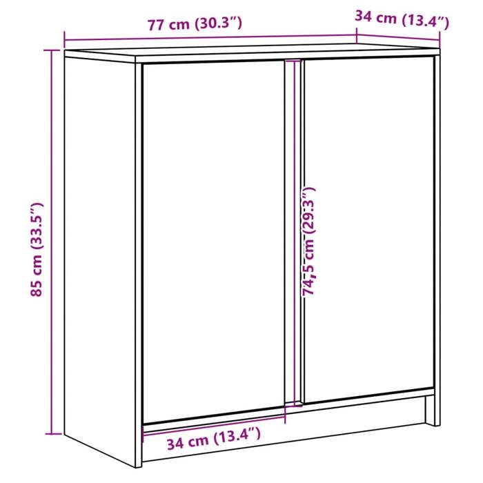 VidaXL Буфет с LED подсветкой белый 77x34x85 см инженерная древесина, шкаф для хранения, кухонный шкаф для хранения, мебель 852131