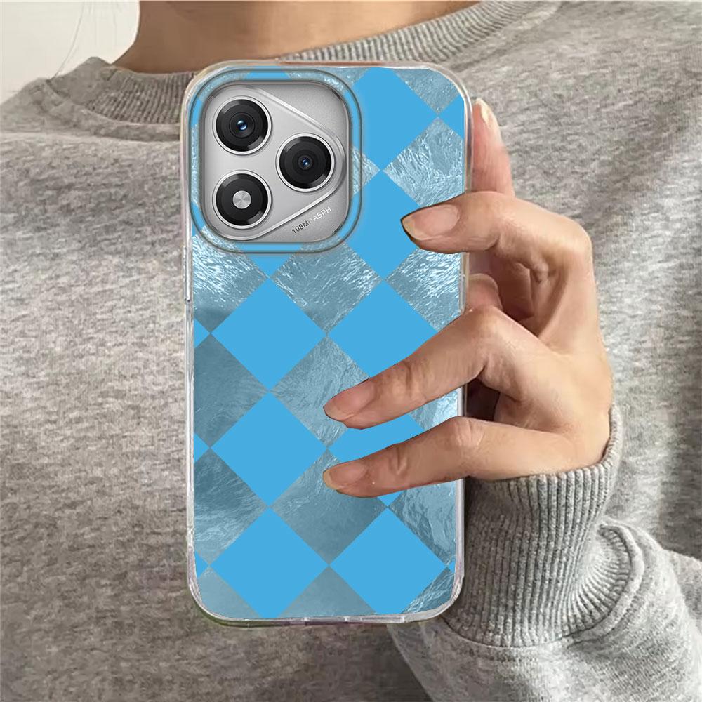 Черный клетчатый чехол-сетка для телефона Honor 400 200 90 Smart Pro Magic7 6 5 70 Lite X9a X9c X9b X8b X8a X8c X7c X7b X6c X6