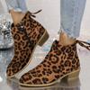 Женские ботильоны с леопардовым принтом, женские модные элегантные туфли для выпускного вечера и танцев, женские современные короткие сапоги на квадратном среднем каблуке