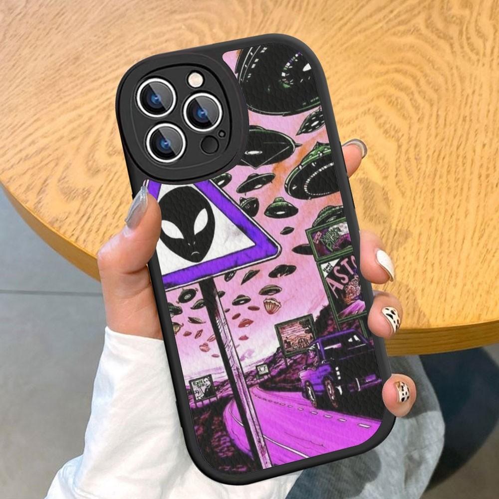 Эстетика милый мультяшный инопланетный космический чехол для телефона из твердой кожи для iPhone 14 13 12 Mini 11 14 Pro Max Xs X Xr 7 8 Plus Fundas