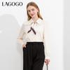 Lagogo Lago Valley New Style Bubble Sleeve Strap Comfortable Shirt for Women