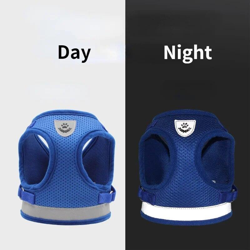Reflective Breathable Mesh Vest Harness Set Adjustable Detachable Collar Chest Leash Traction Rope Pet Shop All for Dogs Chats
