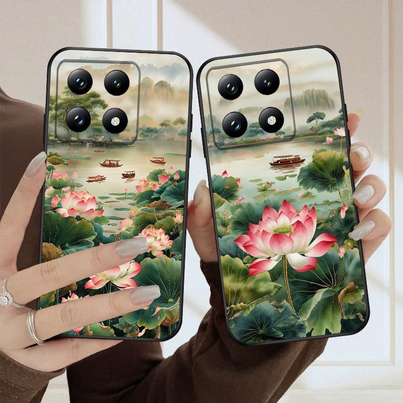 Корабль и Красный Лотос Для Xiaomi Poco X7 M7 Pro 5G M5 X4Pro 4 M6 4G C65 C75 F6 F5 X6 5 7 X5 F7 Ultra M5S M4Pro 5G мягкий чехол для телефона
