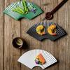 Japanese Style Fan Shaped Striped Plate Durable Dessert Tray Multi-Function Sushi Plate  Cake