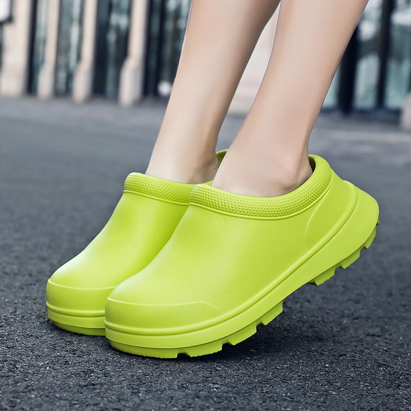 Модная мужская женская обувь шеф-повара из ЭВА, нескользящая, водонепроницаемая, обувь медсестры, маслостойкая обувь, удобная рабочая обувь, высокое качество, для улицы, вода