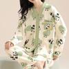 Пижамы из 100% хлопка для женщин, весна и осень, комплект домашней одежды, который можно носить на улице