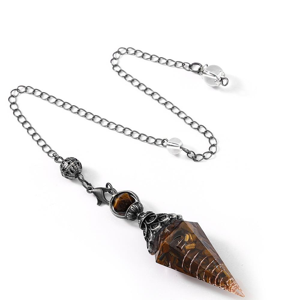 Yoga Pendant Crystal Pendulum Hexagonal Cone Witchcraft Pendulo Natural Chips Pendulums Women
