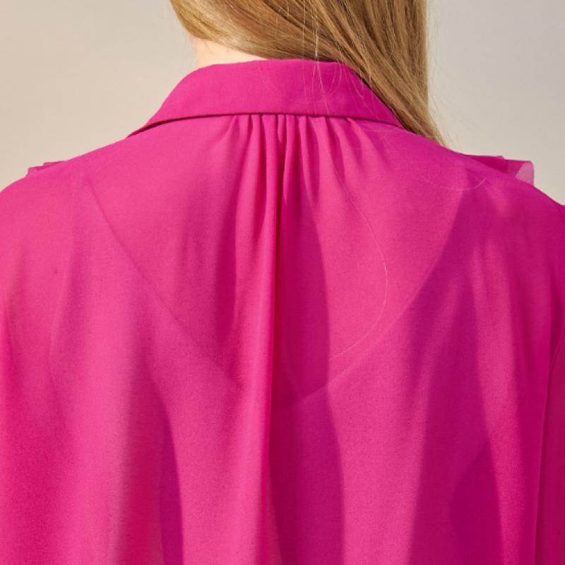 Maxza Volume Ruffle Sheer Blouse Zf04qb002nh