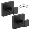2 Pcs Wall Hooks Towel Hooks Black Made of 304 Stainless Steel Hooks Anti-rust Hooks Waterproof