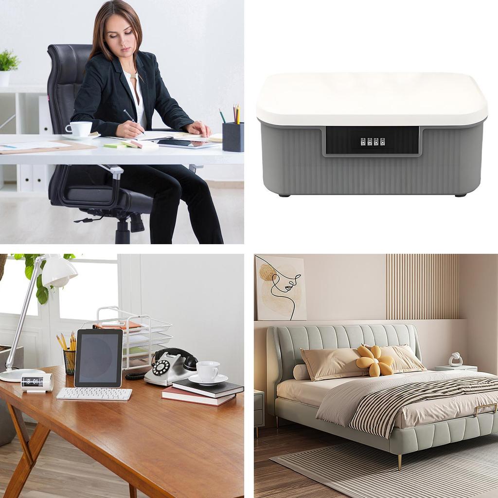 Ящик для хранения с кодовым замком, сейф-органайзер, портативный, с парольной блокировкой, большой вместимости, инструмент для папок с документами