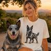 Blue Heeler Line Art Shirt, Minimalist Scribble Australian Cattle Dog Sketch Tee, Abstract Dog T-Shirt, Cattle Dog Mom Gift