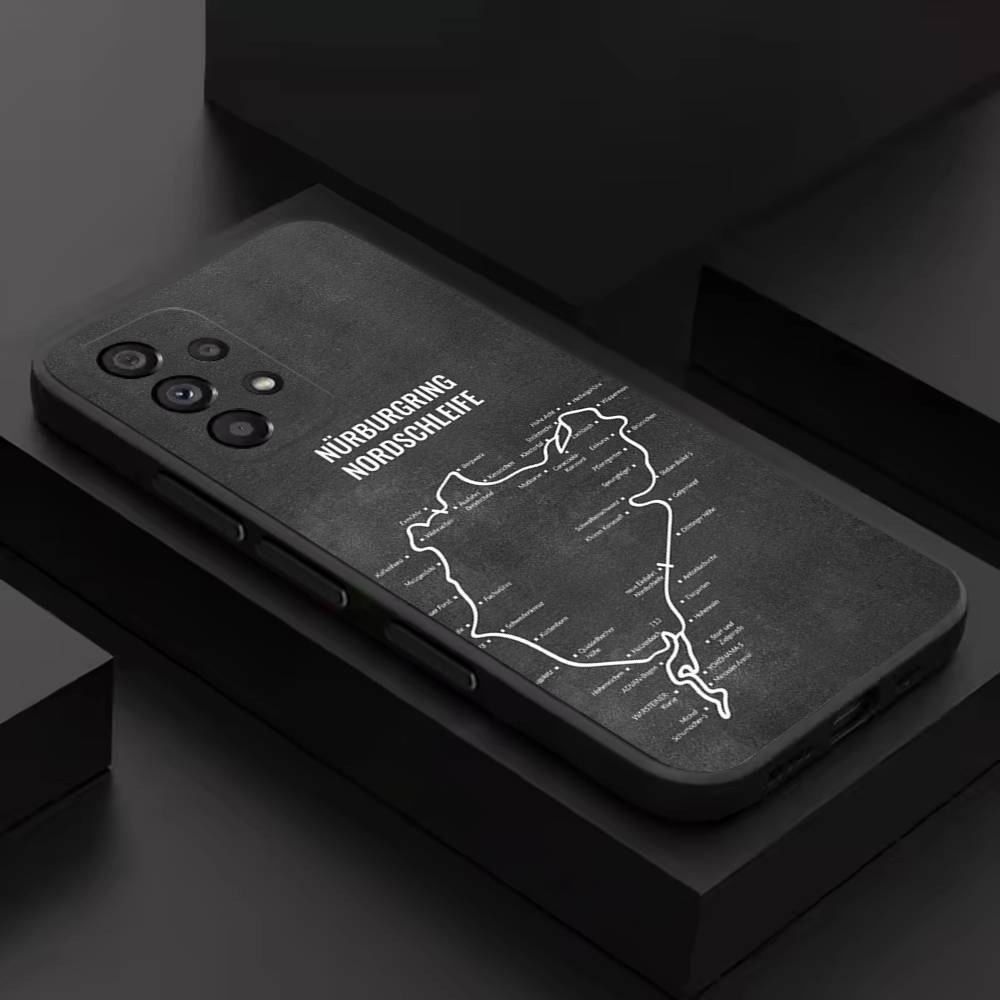 Nurburgring Sport Car Cool Phone Case For Samsung S 26,25,24,23,22,30,21,10,9,Ultra,Plus,Lite,FE,4,5G Black Soft Case