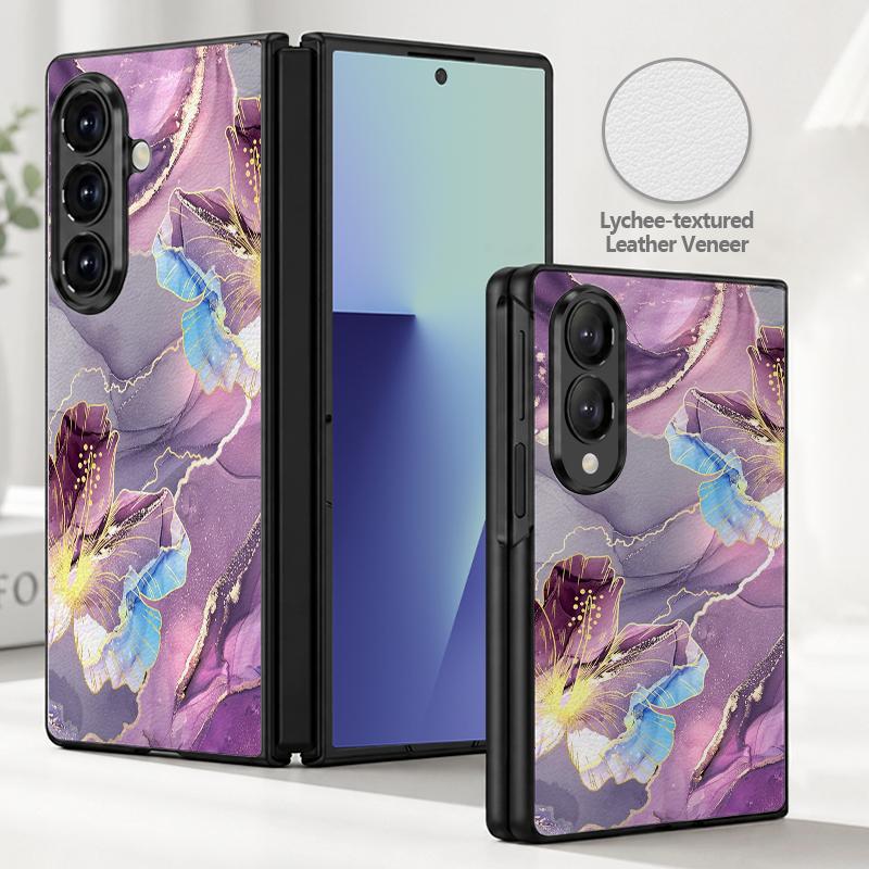 Акварельный мраморный чехол для Samsung Galaxy Z Fold 8 Ultra 7 6 5 Fold8 Fold7 Fold6 Роскошная кожаная накладка Жесткая складная крышка для телефона