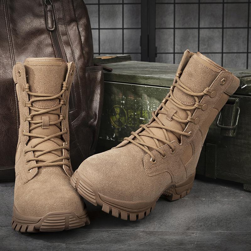 Large Size Combat Military Boots Men's Outdoor Field Training Battlefield High Top Tactical Boots Desert Jungle Training Combat Boots