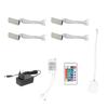 LED Clip On Glass Shelf Lighting Under Cabinet Night Lights Kit for Glass Edge Shelf with Remote Control