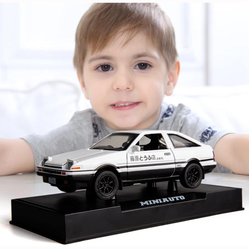 1/28 масштаб Toyota AE86, начальная модель автомобиля D, игрушечный автомобиль из цинкового сплава со звуком и светом для детей, подарок для мальчиков и девочек