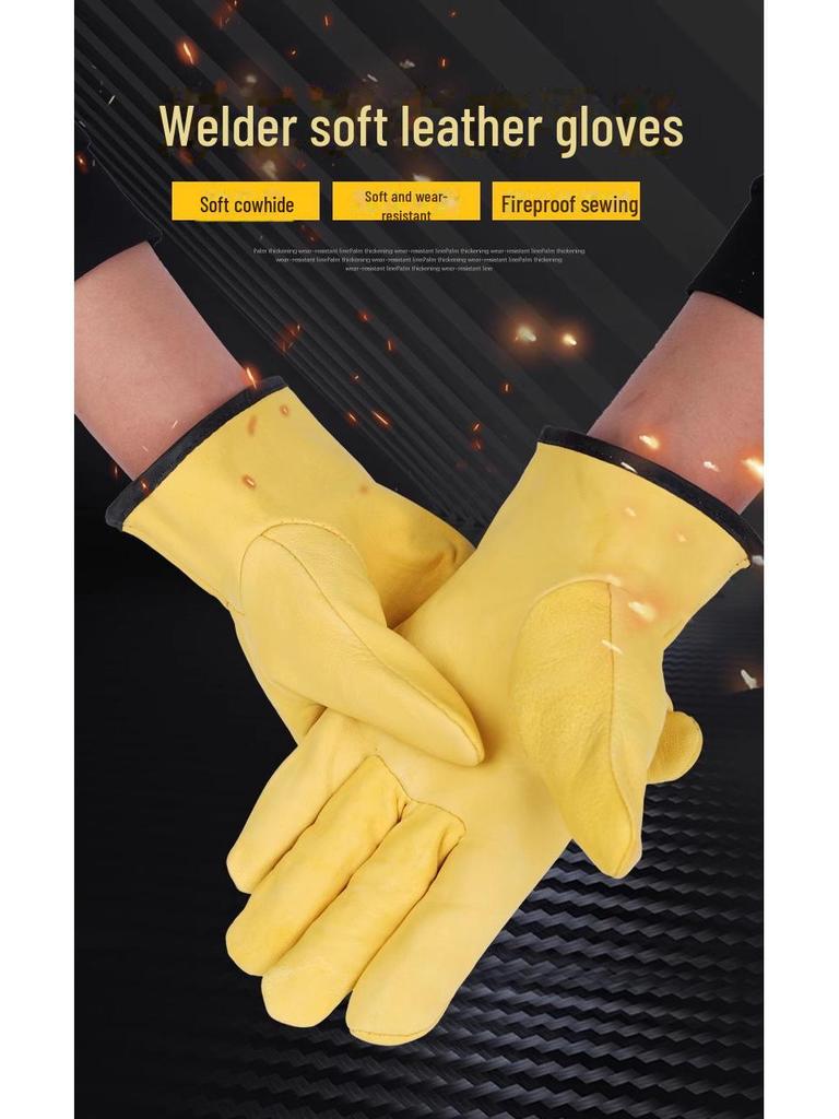 Сварочные перчатки из овчины, устойчивые к аргоновой дуге — дышащие, износостойкие, не дающие ожогов, гибкая изоляция для обслуживания сварщиков