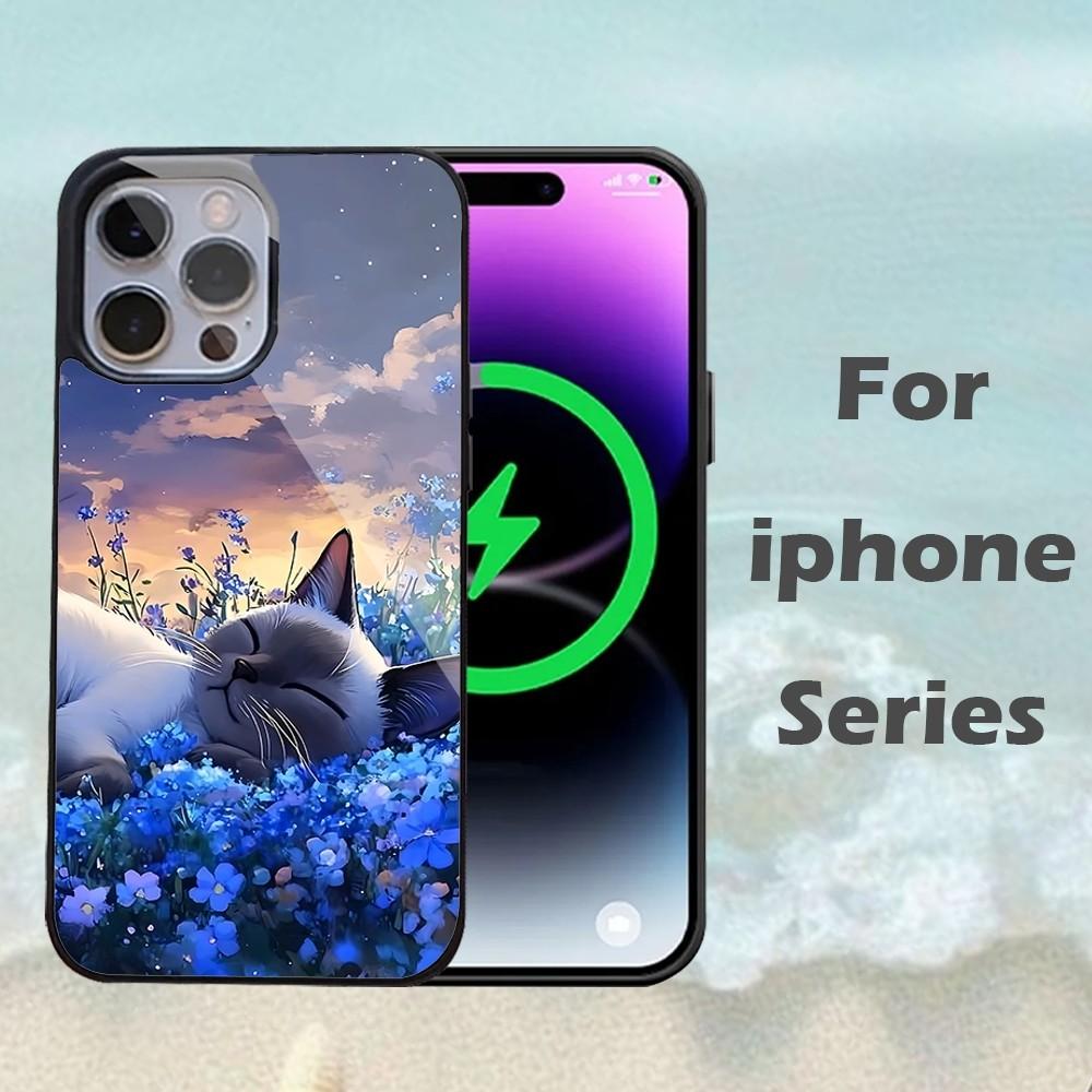 Siamese Cat Phone Case For IPhone 16 15 14 13 Pro Max 11 12 Mini Alex Mirror For Magsafe Wireless Charging Cover