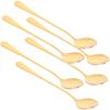 6 Pcs Spoon Coffee Spoons Stainless Dessert Household Steel Scoop Halloween Tea Gold for Supplies