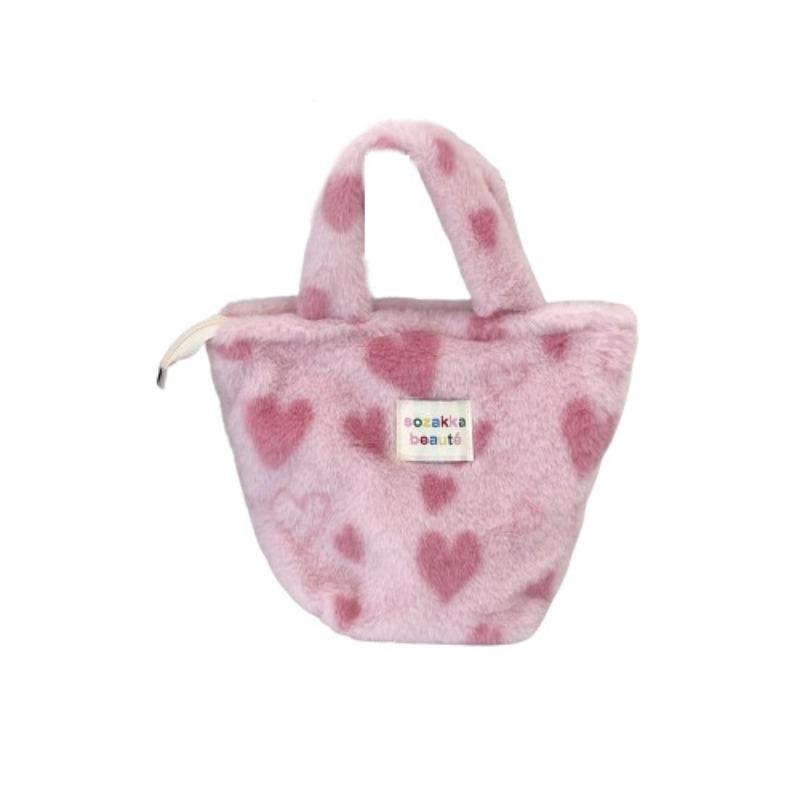 11 Новая зимняя плюшевая сумка женская сумка для бенто в горошек сумка для покупок для работы