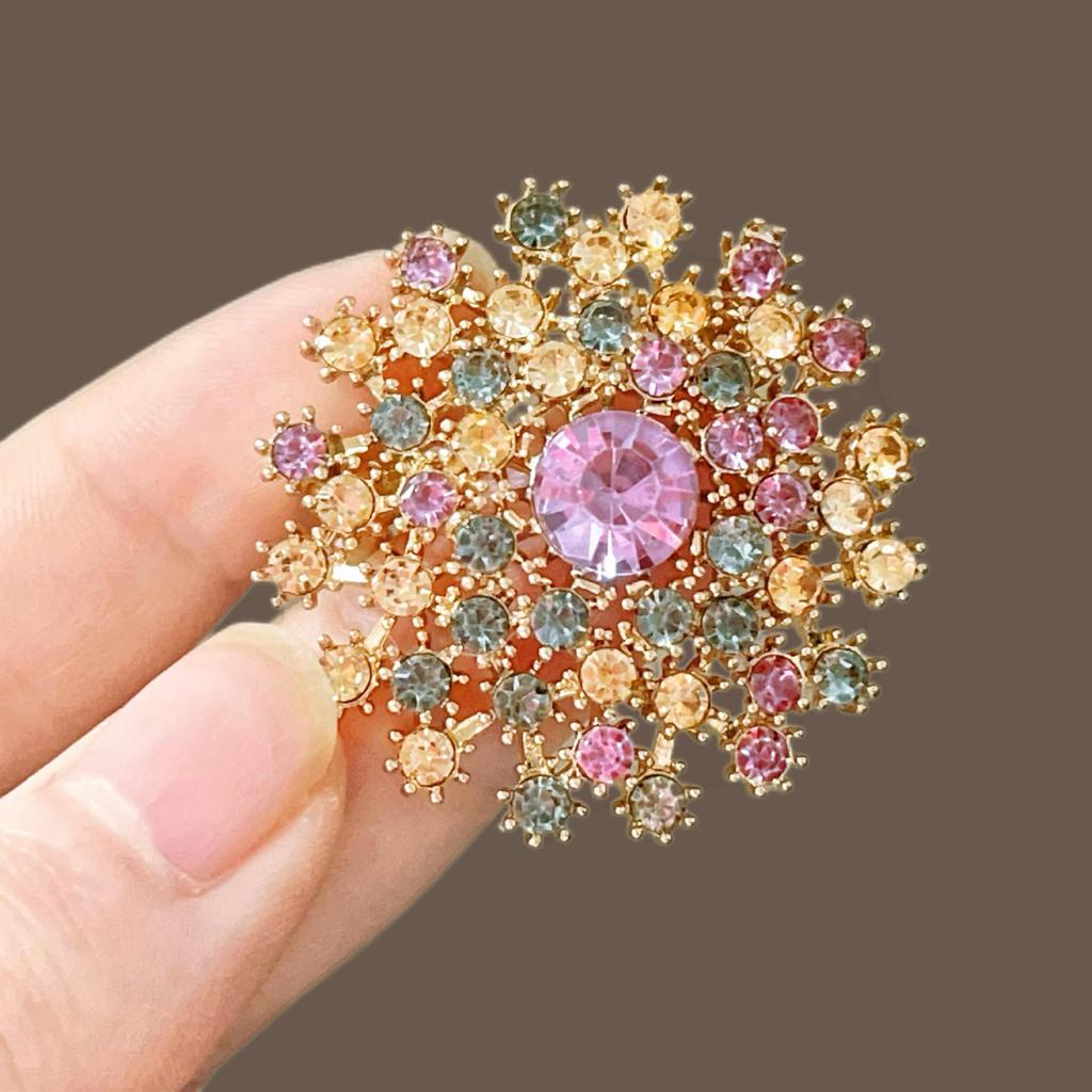 Роскошная цветная бриллиантовая брошь-одуванчик - элегантная женская милая булавка для одежды