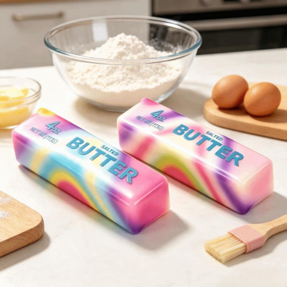 Ranbow Color Butter Stick Squishy Toy Slow Rebound Butter Stick Fidget Toy Pressure Reduce