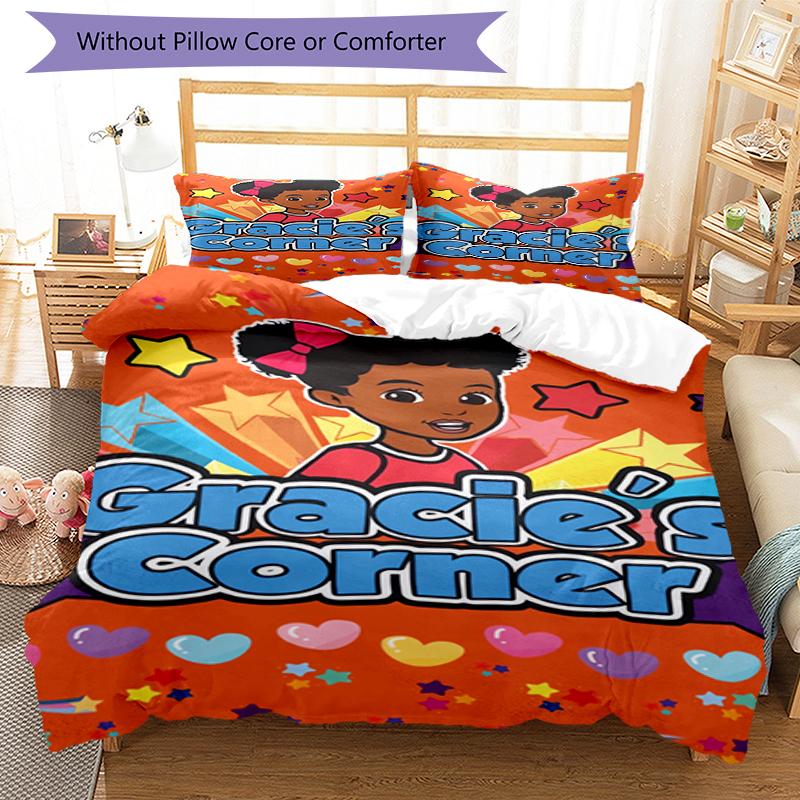 3pcs Gracie's Corner pattern bedding set duvet cover set includes duvet cover &pillowcases, perfect all season bedroom decoration & gift
