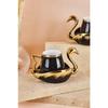 Роскошная золотая кофейная чашка с лебедем, черная, 2 шт.