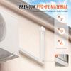 Mini Split Line Set Cover 76.2mm W 3110mm L, PVC Decorative Pipe Line Cover For Air Conditioner with 5 Straight Ducts & Full Components Easy to