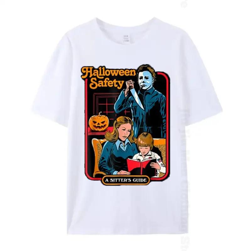 Halloween Safety Family Guide Summer T-Shirt Woman Casual Fashion Tops Tees Harajuku Graphic Tshirts Unisex Oversized TShirt