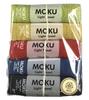 Kontex MOKU Face Towels, Set of 5, Imabari Towels, 33 X 100cm (Vivid Lime Green, Yellow, Red, Navy, and Charcoal Gray)
