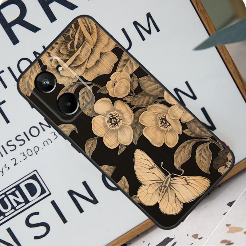 Чехол из бамбукового дерева и дерева для Realme C67 C55 C53 C51 C35 C33 C31 C30 C25s C21Y GT Neo 6 GT5 9 10 11 12 Pro Plus