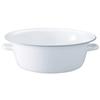 Nichi Nichi Dougu Enamel Basin with Handle, Made In Japan, White, Large