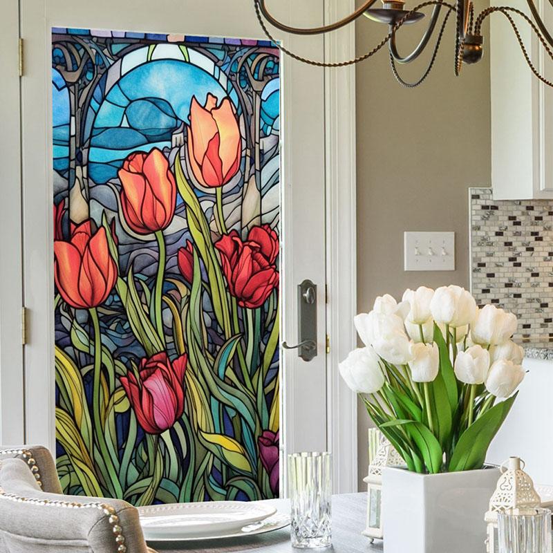 Европейский стиль приватная стеклянная пленка ретро христианская церковь витражная статическая самоклеящаяся оконная пленка домашний офис декор наклейки на окна ПВХ