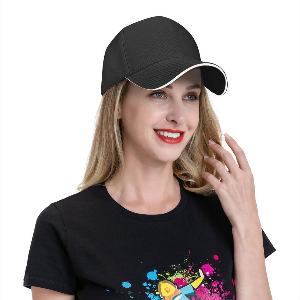 Black and White Striped Minimalist Style Hat, Unisex Printed Baseball Cap Sandwich Brim Snapback Sports Cap, Suitable for Daily
