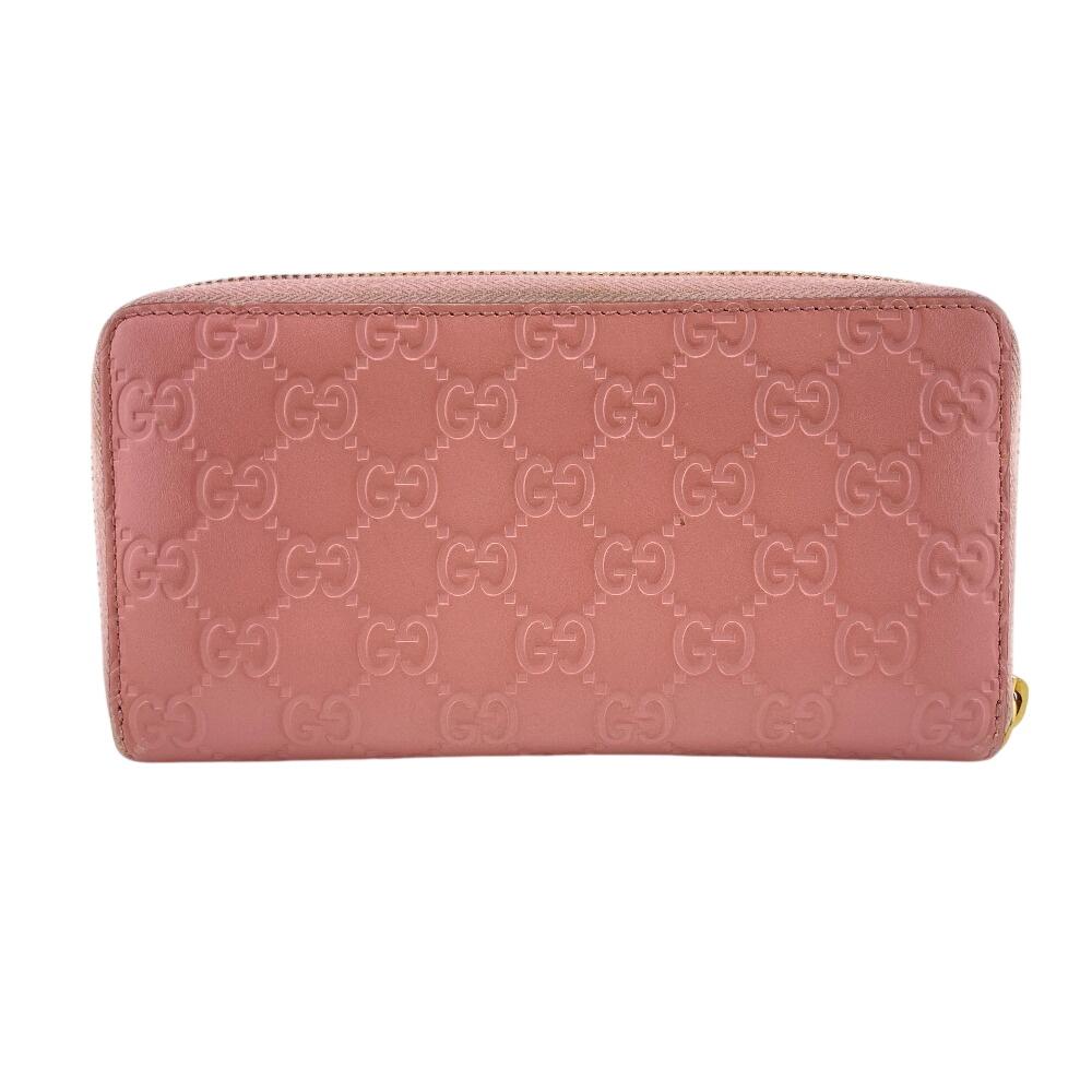 Gucci 410102 Кошелек на молнии из кожи Guccisima, розовый, женский, б/у