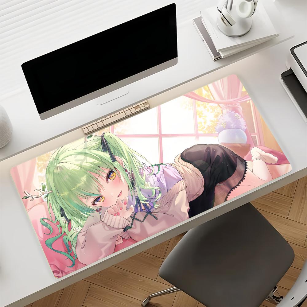 Antislip Gaming Mouse Pad Stitched Edge Desk Mat Large Size Cozy Room Style Anime Girl Design Keyboard Pad for Gamers