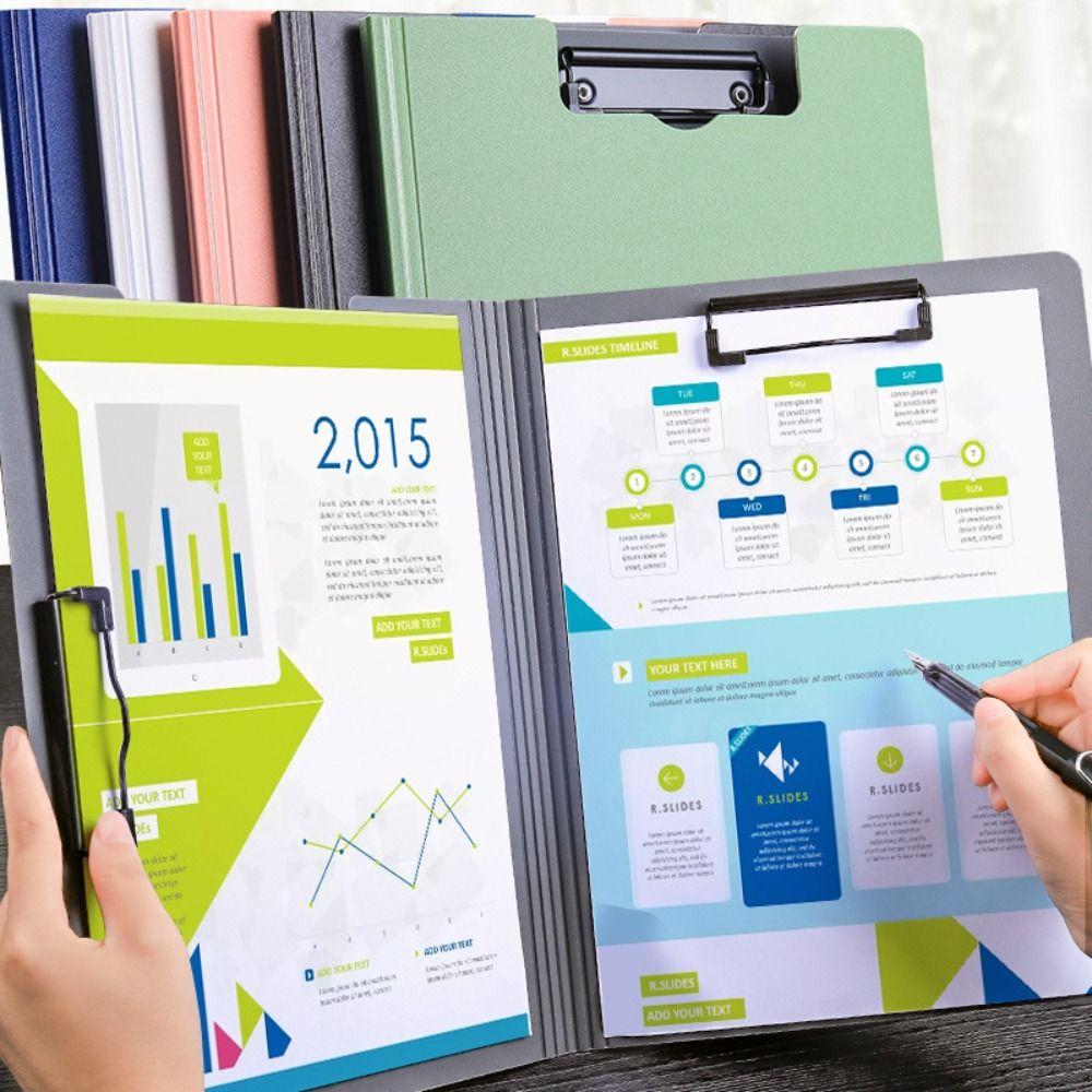 With Double Clips Clipboard Dual Use Memo Clip Board Fashion A4 File Folder Creative Stationary