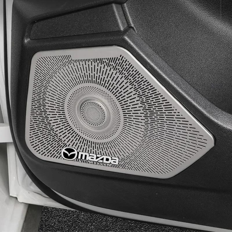 For Mazda 2 3 4 5 6 7 8 323 626 CX5 CX7 CX9 RX8 MX5 2/4Pcs 3D Aluminum Car Audio Speaker Decorate Badge Sticker Auto Accessories