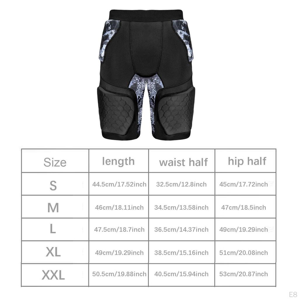 Adult Paded Compression Shorts Football Girdle Padded Pants Soft High Elastic Hip Thigh Protection