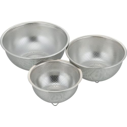 Wahei Freiz New Christy Stainless Steel Punching Strainer Set (14, 17, and 20cm) CR-8275