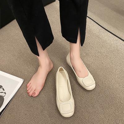 Новые туфли-лодочки из мягкой кожи на среднем каблуке, с круглым носком, универсальные, на грубом каблуке, из мягкой кожи, универсальные, для работы.