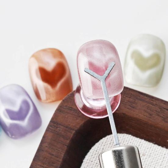 Heart Magnet Set Nail Art Tool with Y-Shaped Guide Magnetic Rods Cat Eyes Effect Professional Nail Design Kit for Home Salon