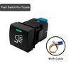 12V Green White LED Backlit Push Button Switch Power Horn Fixed Momentary Type For Toyota Prado 150 Series Corola Camry RAV4
