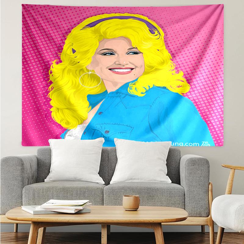Dolly-Parton Leopard Print Quick-Dry Tapestry Hanging for Bedroom,Livingroom, Playroom,Decor Art Room Wall Tapestry Holiday and Birthday Gifts